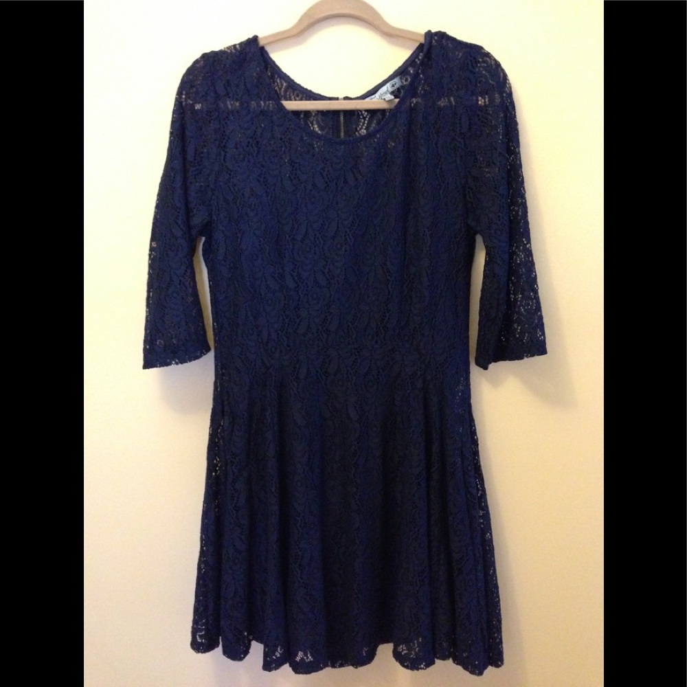 🌺Lace navy dress knee length🌺